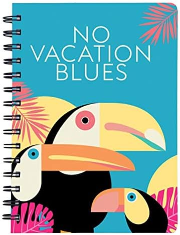 POPxo No Vacation Blues Wire Bound Notebook | Ruled Pages | Spiral Bound Printed Notebook | A5 Size | 80 GSM | 96 Pages | for Office and School Use