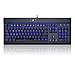 Eagletec KG010 Mechanical Keyboard Clicky Blue Switch Equivalent Wired Ergonomic Office Keyboard, Steel Aluminum Series Blue LED RGB Backlit with 104 Keycaps for Windows PC Home or Business (Black) primary