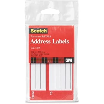 Scotch Brand 5465 Permanent Address Labels, 4.62 x 2.87 Inch,White,Pack of 25