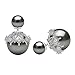 Double Sided Front Back Shell Pearl Beaded Silver Tone Elegant Stud Earrings (Grey Pearl)