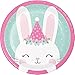 Birthday Bunny Party Supplies Pack for 16 Guests Including Paper Cups, Paper Dessert Plates, Paper Beverage Napkins, Paper Straws, and Plastic Table Cover (Bundle for 16)