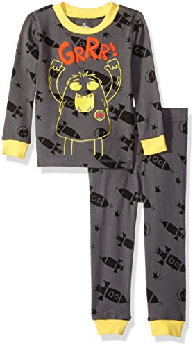 Petit Lem Boys' Spaceship 2 Piece Pajama Set, Gray, 24M Petit Lem Boys' Spaceship 2 Piece Pajama Set, Gray, 24M