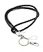 Braided PU Leather Necklace LANYARDs Keychain for key, ID holder, Cell phone, USB, or Camera (Black)