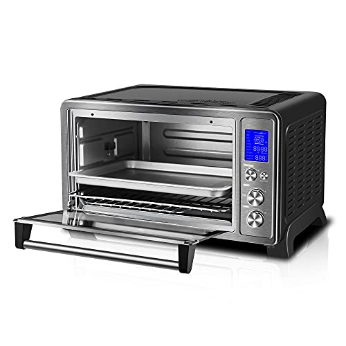 TOSHIBA AC25CEWBS Large 6Slice Convection Toaster Oven Countertop, 10