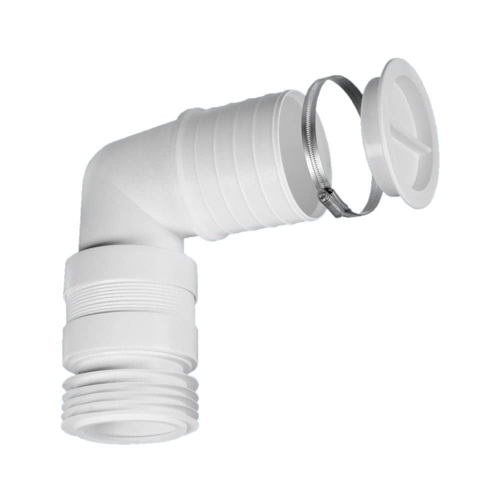 McAlpine Back to Wall Bent Flexi WC Connector with Securing Clip WC-CON8F18-BTW