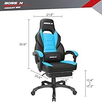 Amazon Com Bossin Racing Style Gaming Chair Office Computer Desk Chair With Footrest And Headrest Ergonomic Design Large Size High Back E Sports Chair Pu Leather Swivel Chair Sillas Gaming Tiffany Blue Kitchen Dining