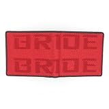 Kei Project KBW-R Bride Racing Wallet Seat Fabric Leather Bi-Fold Gradation Bonus Takata Keystrap, Red