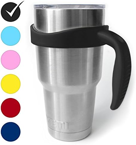 The Original Yeti Grip - Handle for 30 oz. Rambler Tumbler - Fits YETI, RTIC, Ozark Trail, Member’s Mark and more (black)