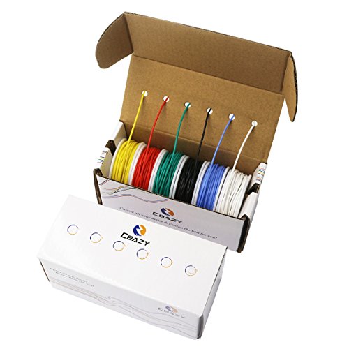 CBAZY&Trade; Hook up Wire Kit (Stranded Wire Kit) 30 Gauge Flexible Silicone Rubber Electric Wire 6 Colors 32.8 feet Each 30 AWG - Thumbnail 7