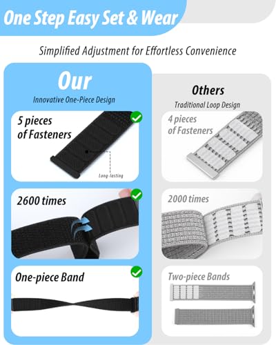 Nylon Sport Loop Band Compatible with Apple Watch Bands 44mm 45mm 46mm 49mm 42mm for Women Men, iWatch Wrist Straps for Ultra 3 2, Se, Series 11 10 9 8 7, Breathable, Soft Band Ideal for Outdoor