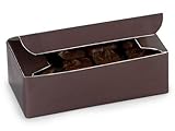 Set of 10 - 1/2 Pound Gloss Dark Chocolate Brown Candy Wedding Party Favor Boxes 5.5 Inch x 2.75 Inch x 1.75 Inch