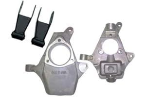 QUALITY SUSPENSION ADVANTAGE QSA 2" Drop Lowering Spindles + 1"/2" Adjustable Rear Lowering Shackles. 2" / 2" Drop Kit. Compatible with 1999-2006 Chevrolet Chevy Silverado 1500