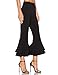 ASMAX HaoDuoYi Women Ruffle Flare Bell Bottom High Waist Womens Ruffle Flare Bell Bottom High Waist Flared Trousers Black