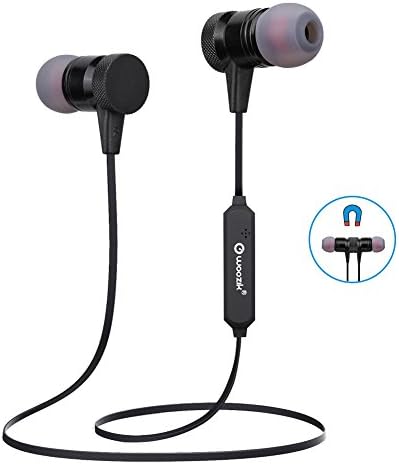 Wireless Bluetooth Headphones,WOOZIK Sports 4.2 Magnetic Earbuds In-Ear Stereo Noise Cancelling Earphones with Mic, Best Lightweight &amp; Workout Running and Volume Control Headset (black)