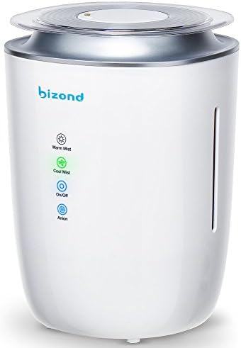 BIZOND Ultrasonic Humidifier Purifier - 24h Home Humidifiers Air Cleaner Purifying System, Warm & Cool Mist Humidifier, Ultra Quiet, Energy Efficient, Air Humidifier for Rooms and Office