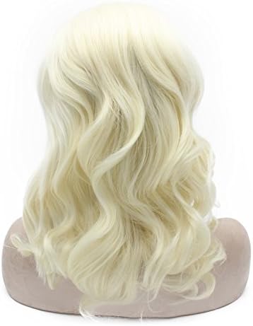 Iwona medium long stylish wig wavy silver white two tone wet wavy wig - Image 4