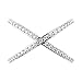 Metal Factory Sterling Silver 925 Cubic Zirconia CZ Criss Cross X Long Ring