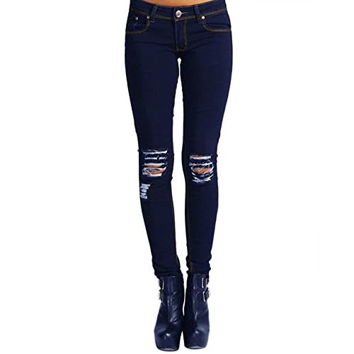 50 Off Denim Pantalones Rotos Vaqueros De Mujer Pantalones