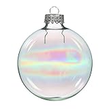 Darice 2611-80 70mm Iris Clear Glass Ball Ornaments , Pack of 6