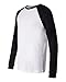 Bella 3000 Mens Jersey Long Sleeve Baseball Tee - White & Black44; Extra Large