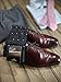 BoardroomSocks Men's Over the Calf Merino Wool Patterned Dress Socks (Charcoal With Pink Dots)