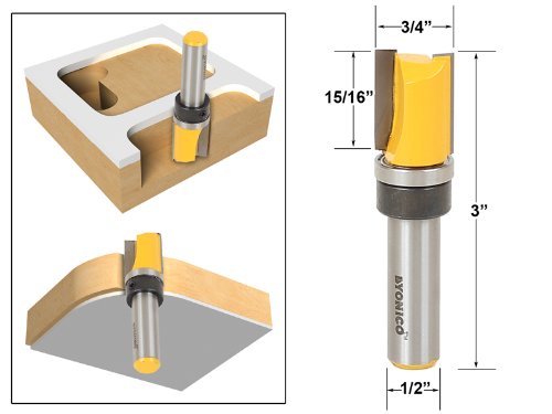 Pattern/Template Trim Router Bit 15/16"H X 3/4"W - 1/2" Shank - Yonico 14138