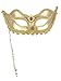 Forum Novelties Women's Metallic Masquerade Mask with Holding Stick