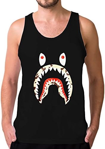 A Bathing Ape X Shark Tank top Men, Gym Tank top Black 2XL SF