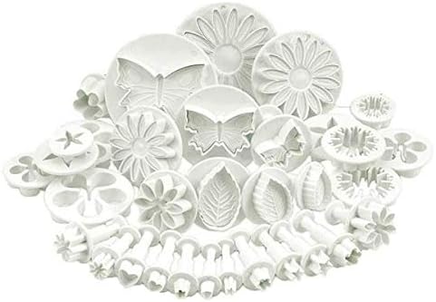 Zamishen Wedding Cake Topper Plastic Cookie Plunger Cutters Set Fondant Cutters and Molds for Cupcake Cake Topper Decorating Tools Holiday Baking Snowflake Christmas 33PCS