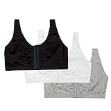 Fruit of the Loom Women's Front Close Builtup Sports Bra 3 Pack
