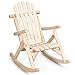 Giantex Log Wooden Rocking Chair, Wood Porch & Patio Rocker with Slatted Seat and Backrest, Adirondack Rocking Chair, Outdoor Accent Furniture for Balcony, Garden, Poolside, Backyard, Natural (1)