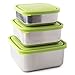 U-Konserve - Square Leak-Resistant Nesting Trio, Stainless Steel, All Nest Inside One Another for Little Storage Space, Ideal for Lunches, Picnics and Travel, Dishwasher Safe (Set of 3)