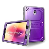 Fintie Shockproof Case for Samsung Galaxy Tab A 8.0 2017 Model T380/T385, Rugged Unibody Dual Layer Hybrid Full Protective Cover w/Built-in Screen Protector for Galaxy Tab A 8.0 2017 Release, Purple