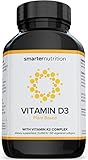 Plant-Based Vitamin D3 with Vegan K2 Complex in a Vegetarian Softgel | Includes 5,000 IU of Vitamin D for Supporting Complete Bone Health & Arterial Protection (30 Servings)(Packaging May Vary)