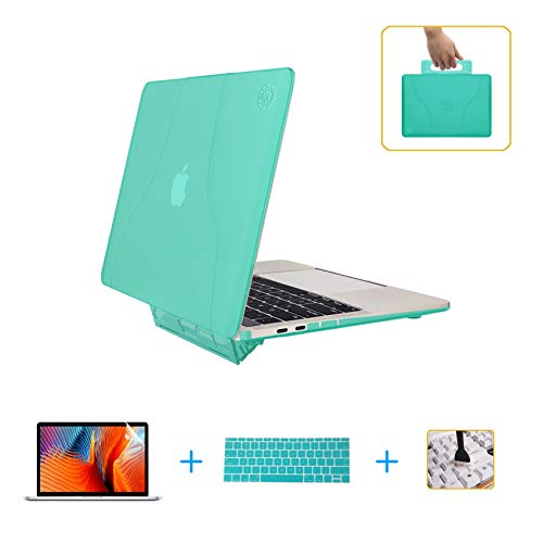 VAESIDA Laptop Case,MacBook Case,Plastic Hard Case Shell with Hand-Held and Bracket& Keyboard Cover & Screen Protector (MacBook Air 13.3" A1369/A1466, Green)
