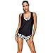 JOYMODE Women's White Floral Three Pieces Bikini Sets Boyshorts Beachwear Tankini Swimsuit
