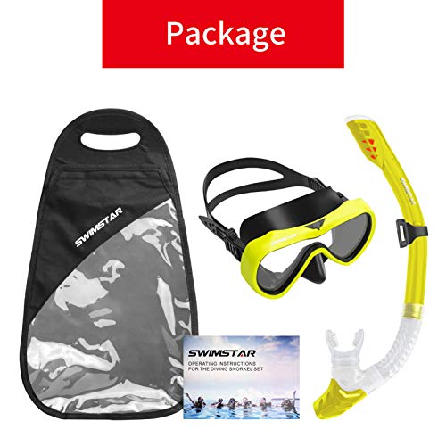 SwimStar Snorkel Set for Women and Men, Anti Fog Tempered Glass Snorkel