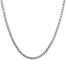 JINGRAYS 3mm Curb Chain Necklace for Men Biker Punk Style, Male Stainless Steel Chain Link, 22 inches -Silver