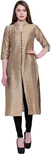 PINKY PARI BANDED COLLAR SILK FRONT SLIT KURTI