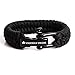 The Friendly Swede Paracord Bracelet with Microcord and D-Shackle - Adjustable Size (Black Medium)