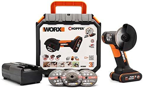WX801 Mini Amoladora 20V 2Ah 76mm 19500rpm, Discos Incluidos para Metal, Plástico y Mampostería, con Batería, Cargador y Maletín
