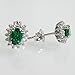 Navachi 925 Sterling Silver 18k White Gold Plated 2.0ct Oval Emerald Az9701e Stud Earrings