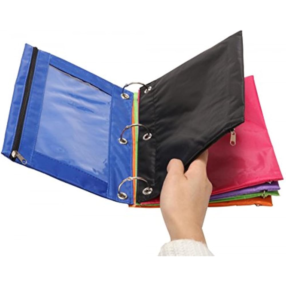3Ring Pen Pencil Pouch With Clear Window Stationery Bag Binder Case
