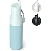 LARQ Bottle Flip Top 17 oz - Reusable Insulated Stainless Steel Water Bottle With Straw | BPA Free | For Sports, Gym, and Travel | Keep Drinks Cold for 24 Hours, Seaside Mint