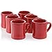Diner Coffee Mugs Red Set of 6
