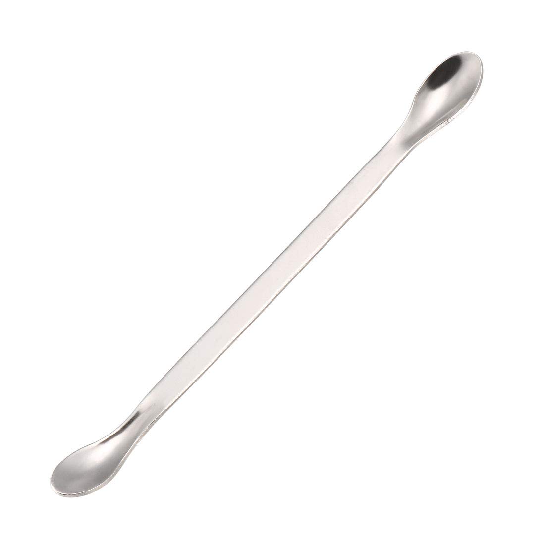 sourcing map Sampling Double Head Spoons 160mm 304 Stainless Steel Lab Reagent Scoops for Laboratory Silver Tone 2Pcs