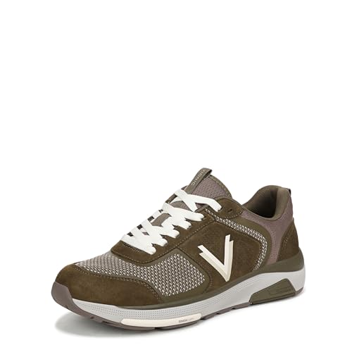 Vionic Herren Walk Strider Knit Turnschuhe mit Schnürung, Feinsitz, Olivgrün Wildleder, EU 43