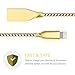 Firodo Lightning Cable,3Pack 3FT 6FT 10FT Nylon Braided Cord Metal Shell iPhone Cable Certified to USB Charging Charger for iPhone 7/7 Plus/6/6 Plus/6S/6S Plus,SE/5S/5,iPad,iPod Nano 7 (Gold Black)