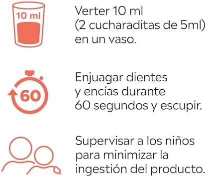 Kids Enjuague Bucal Niños 6+, Sabor Frutos Rojos, 500 ml