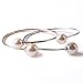 TQS Imitation Pearl Bracelet Bangle Cuff Bracelets Adjustable Plated Rose Gold Bracelet Bangles for Women